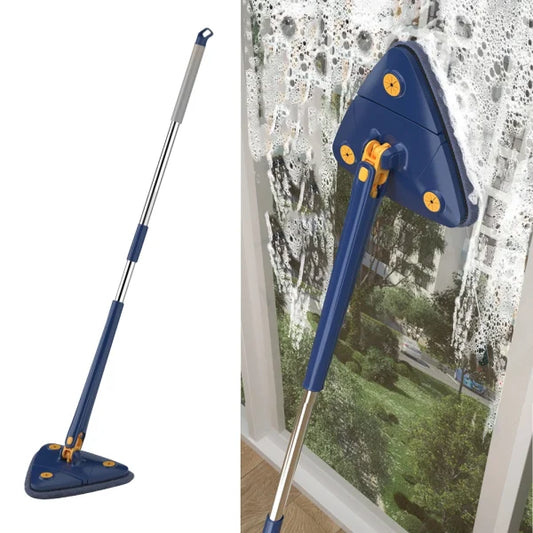 360° Rotatable Adjustable Cleaning Mop Extendable Triangle Mop With Long Handle Hand Twist Quick Dry Mop Multifunctional Microfiber Wet And Dry Mop For Floor Walls(without Box)